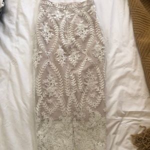 Stone Cold Fox Brinkley Skirt Nude/ White Lace